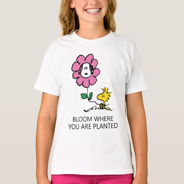 Camiseta Amendoins | Esnoopia E Flor De Madeira (Frente)