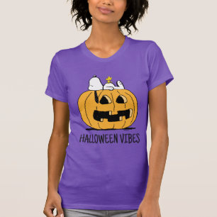Camiseta Amendoins   Esnoopia e Woodstock Jack-O-Lanterna