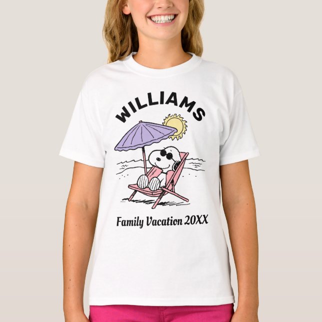 Camiseta Amendoins | Férias Familiares de Snoopy Beach (Frente)