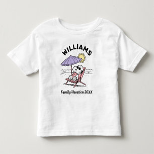 Camiseta Amendoins Férias Familiares de Snoopy Beach