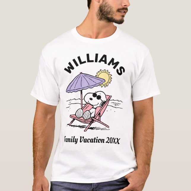 Camiseta Amendoins | Férias Familiares de Snoopy Beach (Frente)