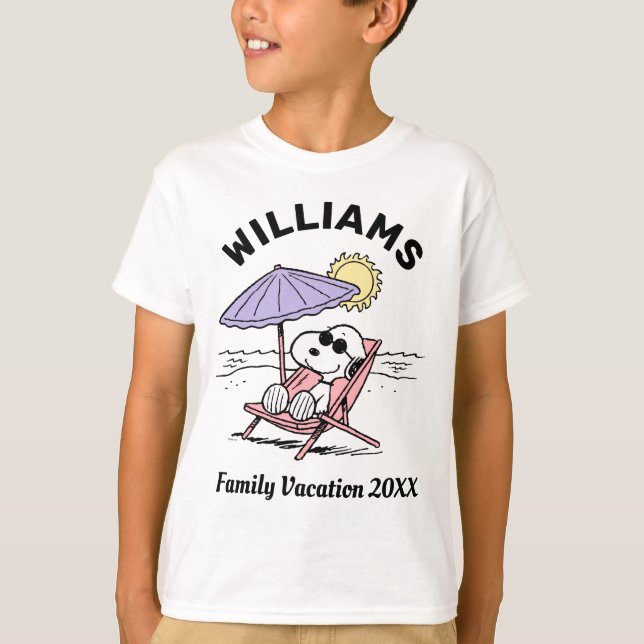 Camiseta Amendoins | Férias Familiares de Snoopy Beach (Frente)