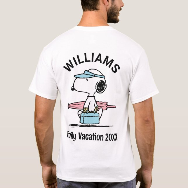 Camiseta Amendoins | Férias Familiares Snoopy Beach Walk (Verso)
