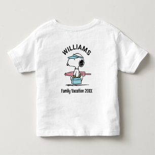 Camiseta Amendoins Férias Familiares Snoopy Beach Walk