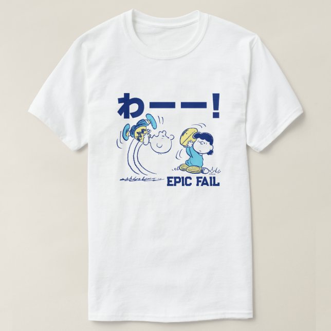 Camiseta Amendoins | Futebol Charlie Brown e Lucy (Frente do Design)