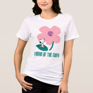 Camiseta Amendoins Ilustração da Flor Rosa-Rosa Natural