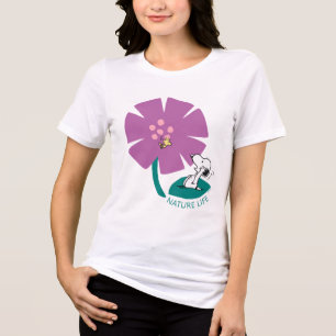 Camiseta Amendoins Ilustração da Natureza: Flor Roxo