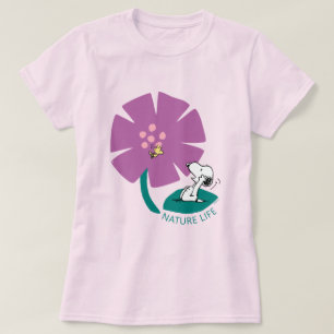 Camiseta Amendoins Ilustração da Natureza: Flor Roxo