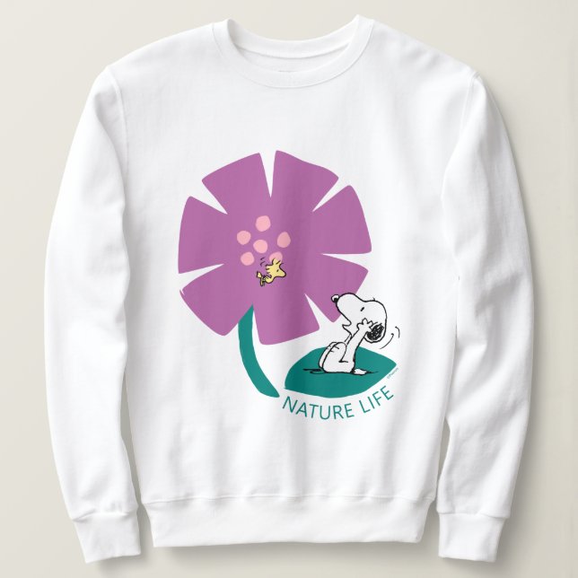 Camiseta Amendoins | Ilustração da Natureza: Flor Roxo (Frente do Design)