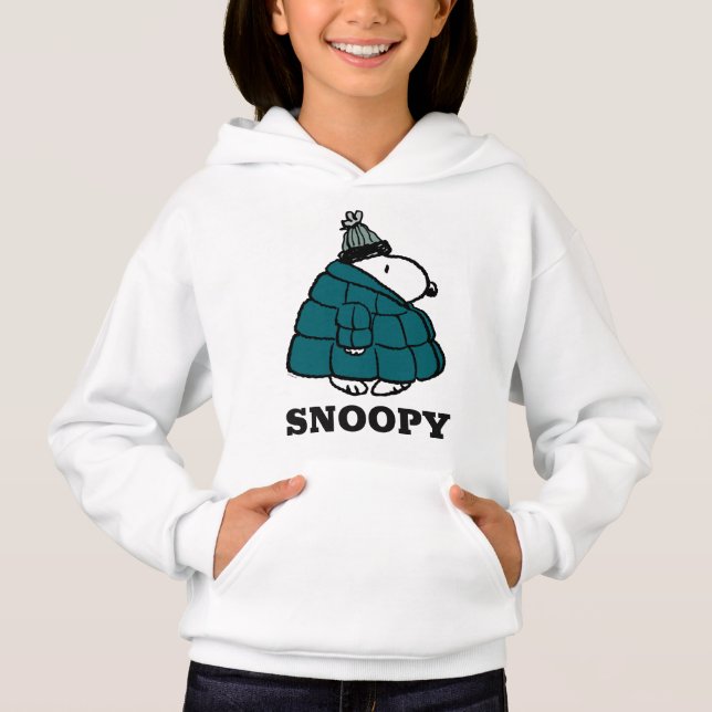 Camiseta Amendoins | Jaqueta Puffer de inverno de Snoopy (Frente)