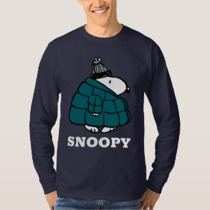 Camiseta Amendoins Jaqueta Puffer de inverno de Snoopy