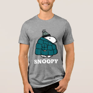 Camiseta Amendoins   Jaqueta Puffer de inverno de Snoopy