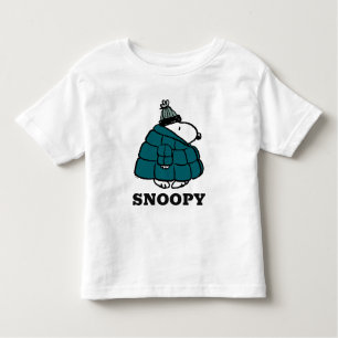 Camiseta Amendoins Jaqueta Puffer de inverno de Snoopy