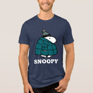 Camiseta Amendoins Jaqueta Puffer de inverno de Snoopy