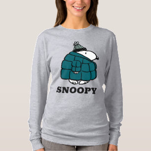 Camiseta Amendoins Jaqueta Puffer de inverno de Snoopy