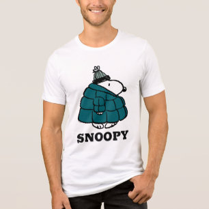 Camiseta Amendoins Jaqueta Puffer de inverno de Snoopy