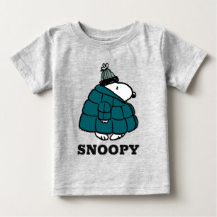 Camiseta Amendoins Jaqueta Puffer de inverno de Snoopy