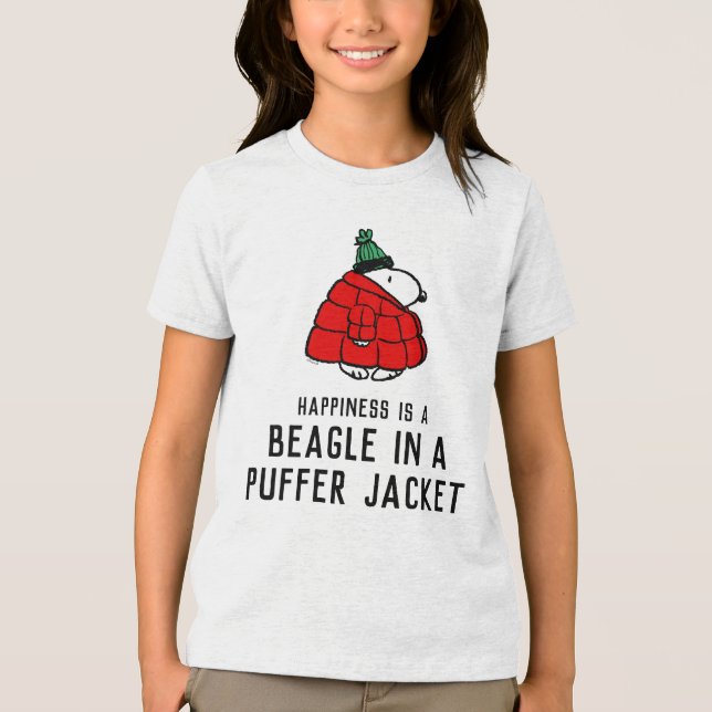 Camiseta Amendoins | Jaqueta Snoopy Red Puffer (Frente)