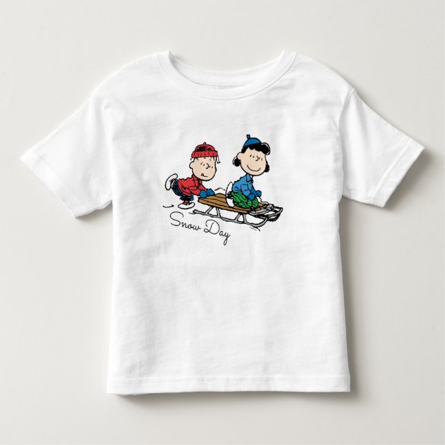 Camiseta Amendoins | Linus & Lucy Sled Riding (Frente)