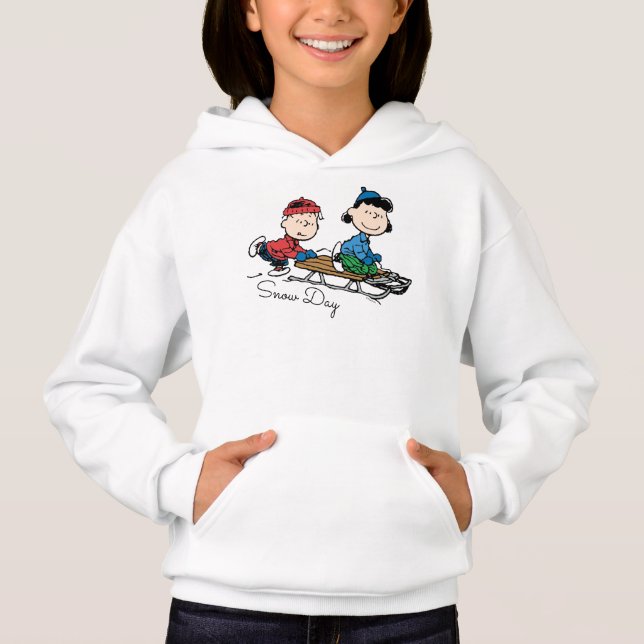 Camiseta Amendoins | Linus & Lucy Sled Riding (Frente)