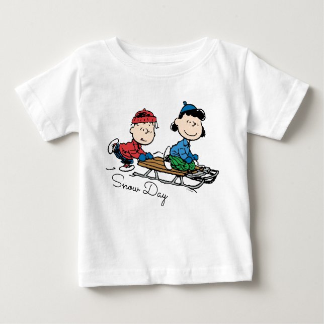 Camiseta Amendoins | Linus & Lucy Sled Riding (Frente)