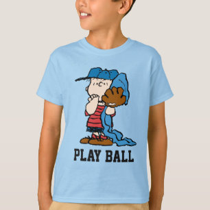 Camiseta Amendoins Linus Na Sua Arte De Basebol