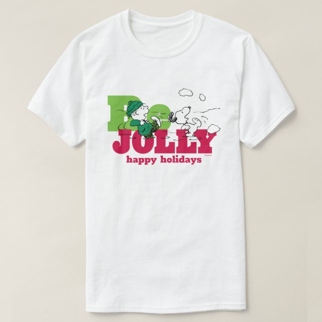 Camiseta Amendoins | Linus & Snoopy Be Jolly (Frente do Design)