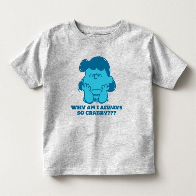 Camiseta Amendoins Lucy Quem diz que sou Crabby? (Frente)
