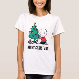 Camiseta Amendoins Luzes de Natal Charlie Brown