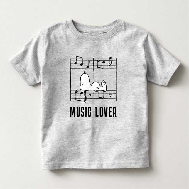 Camiseta Amendoins | Notas Musicais de Esnoopia (Frente)