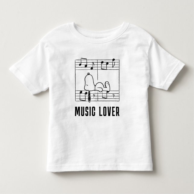 Camiseta Amendoins | Notas Musicais de Esnoopia (Frente)
