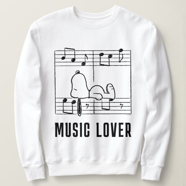Camiseta Amendoins | Notas Musicais de Esnoopia (Frente do Design)