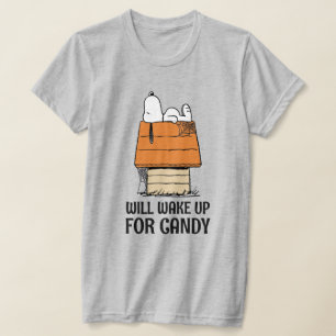 Camiseta Amendoins   O Snoopy Vai Acordar Para O Doces