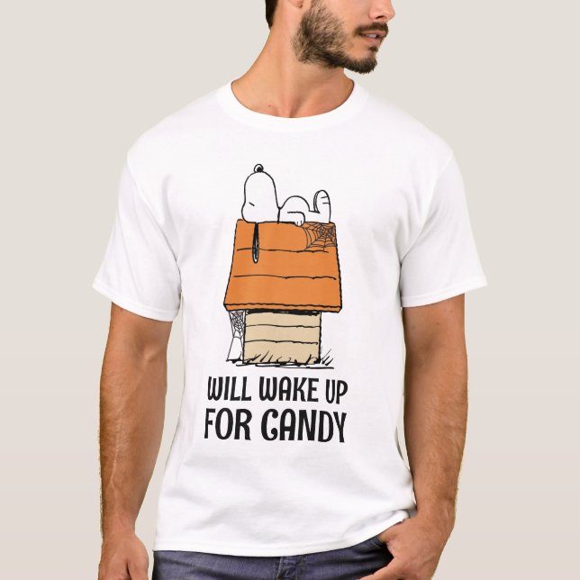 Camiseta Amendoins | O Snoopy Vai Acordar Para O Doces (Frente)