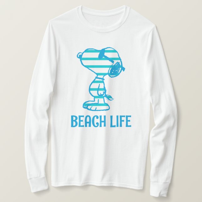 Camiseta Amendoins | Óculos de sol com riscas cianas esnopi (Frente do Design)