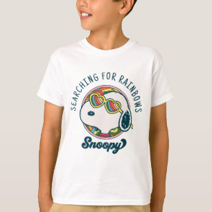 Camiseta Amendoins   Óculos de sol do arco-íris esnoopia