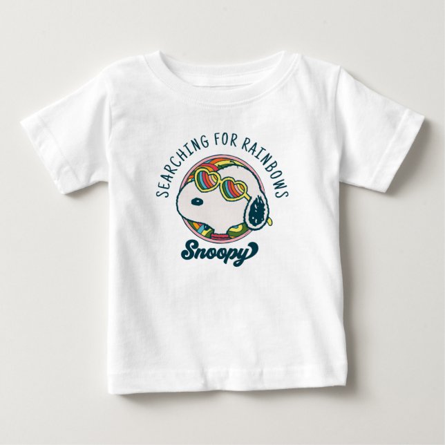 Camiseta Amendoins | Óculos de sol do arco-íris esnoopia (Frente)