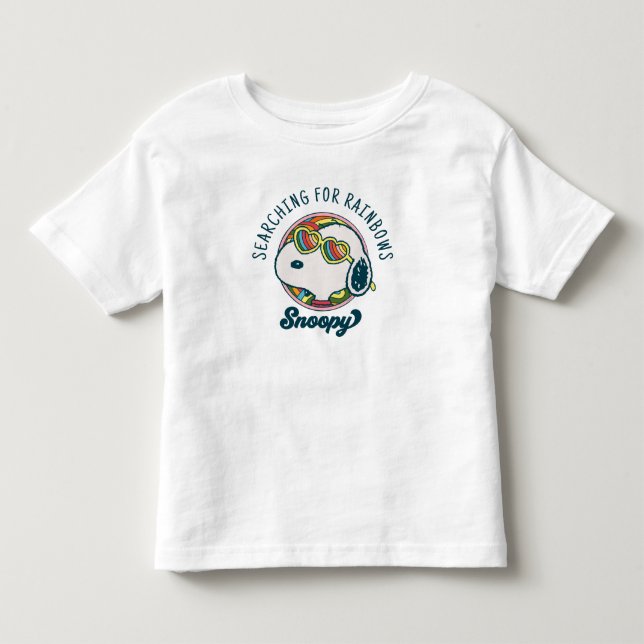 Camiseta Amendoins | Óculos de sol do arco-íris esnoopia (Frente)