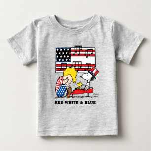 Camiseta Amendoins   Patriótico Schroeder, Woodstock & Snoo