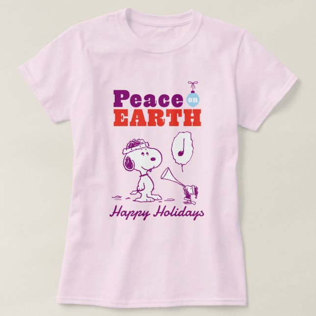 Camiseta Amendoins | Paz na Terra Snoopy & Woodstock (Frente do Design)