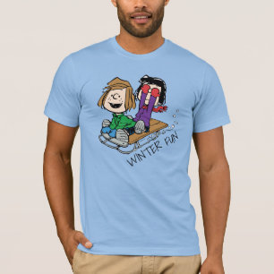 Camiseta Amendoins   Pepperminta Patty & Marcie Sled Riding