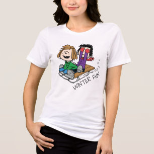 Camiseta Amendoins   Pepperminta Patty & Marcie Sled Riding