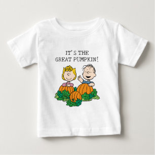 Camiseta Amendoins Sally & Linus no campo da abóbora