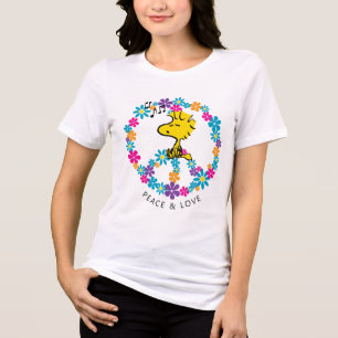 Camiseta Amendoins Sinal de Paz da Flor do Woodstock
