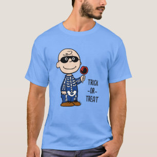 Camiseta Amendoins Skeleton Charlie Brown