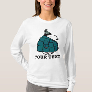 Camiseta Amendoins Snoopy Casaco Puffer de Inverno