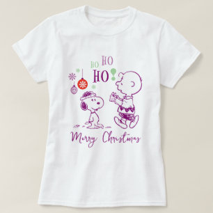 Camiseta Amendoins Snoopy & Charlie Brown Ho Ho Ho Ho