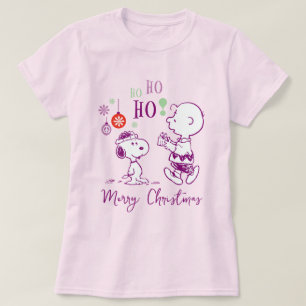 Camiseta Amendoins Snoopy & Charlie Brown Ho Ho Ho Ho