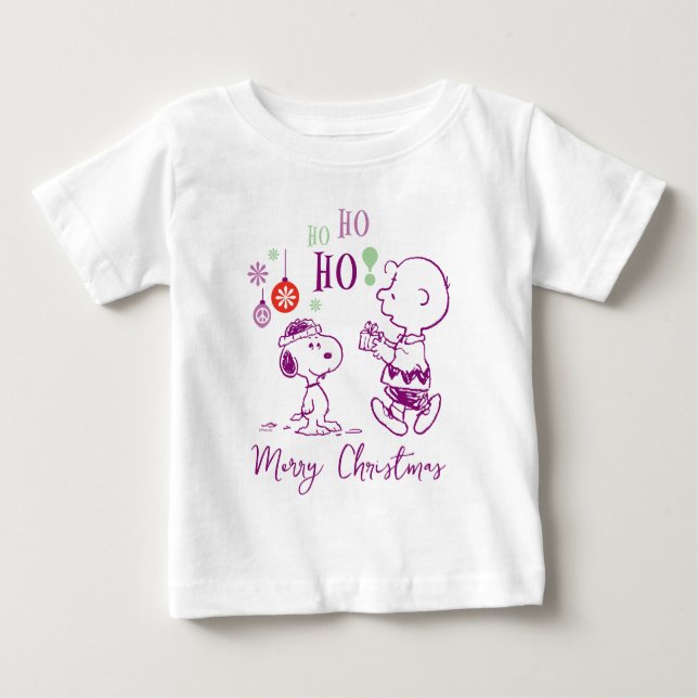 Camiseta Amendoins | Snoopy & Charlie Brown Ho Ho Ho Ho (Frente)