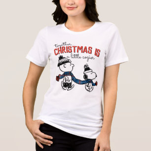 Camiseta Amendoins Snoopy & Charlie Brown Winter Scarf